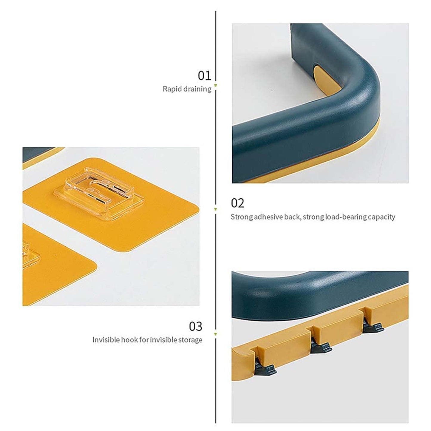 1515 Wall Mounted Double Bar Towel Holder With Hooks Multifunctional Adjustable Towels Rack For Kitchenbathroom Folding Towel Shelf