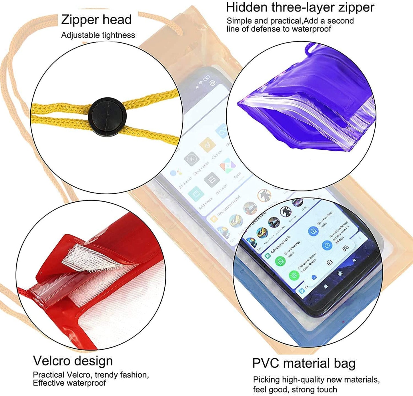 Waterproof Mobile Pouch (6.2 Inch Random Colour)