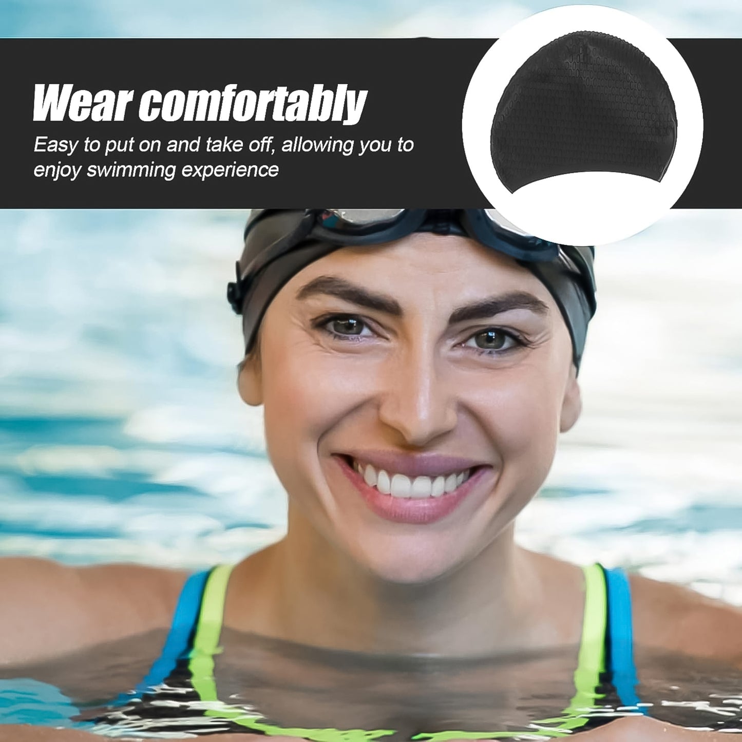 Premium Silicone Waterproof Swimming Cap (1 Pc)