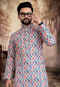 Men CROSSED Work Kurta Best Quality At Lowest Price Set Floral