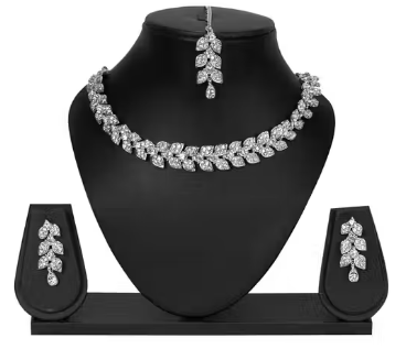 Rhodium Plated Jewellery Set White Austrian Diamonds for women and girls