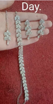 Rhodium Plated Jewellery Set White Austrian Diamonds for women and girls