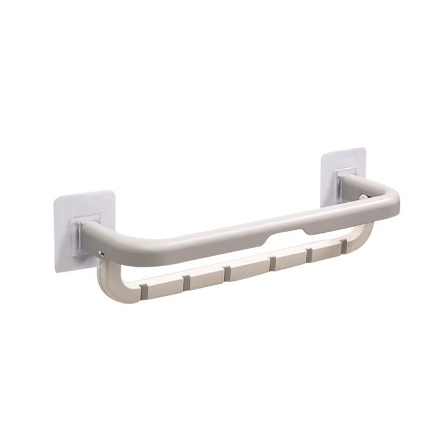 1515 Wall Mounted Double Bar Towel Holder With Hooks Multifunctional Adjustable Towels Rack For Kitchenbathroom Folding Towel Shelf