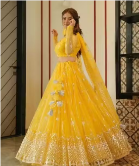 Aagam Refined Women Lehenga Yellow