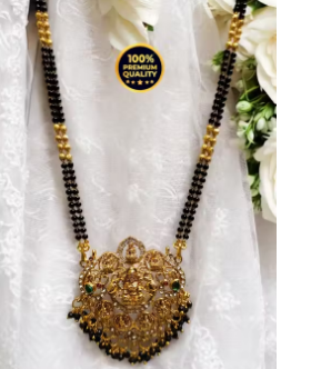 Maha Saving Offer Jewellery Attractive New design Manaal Jewels Designer Asta Laxmi Big CZ Pendent with two line fancy 24 Inch mangalsutra for Women's &amp; Girls