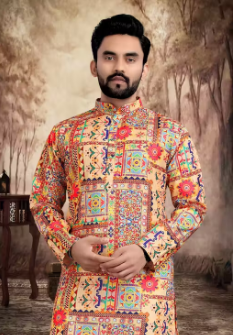 Men CROSSED Work Kurta Best Quality At Lowest Price Set