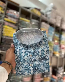 Men CROSSED Work Kurta Best Quality At Lowest Price Set Blue