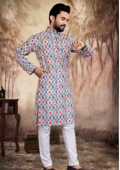 Men CROSSED Work Kurta Best Quality At Lowest Price Set Floral
