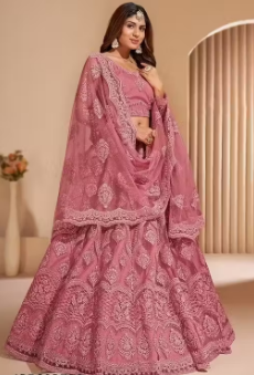 NET EMBROIDERED LEHENGA CHOLI
