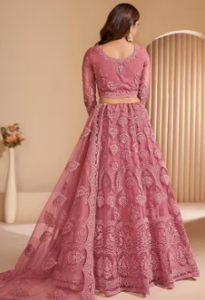 NET EMBROIDERED LEHENGA CHOLI