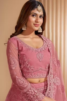 NET EMBROIDERED LEHENGA CHOLI