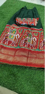 SGS Designer Chandari Silk Lehnga Choli with Jhumka Dupatta Red