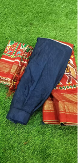 SGS Designer Chandari Silk Lehnga Choli with Jhumka Dupatta Blue