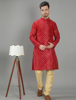 Mens Cotton Silk Fancy Kurta , Ethnic Kurta For Mens
